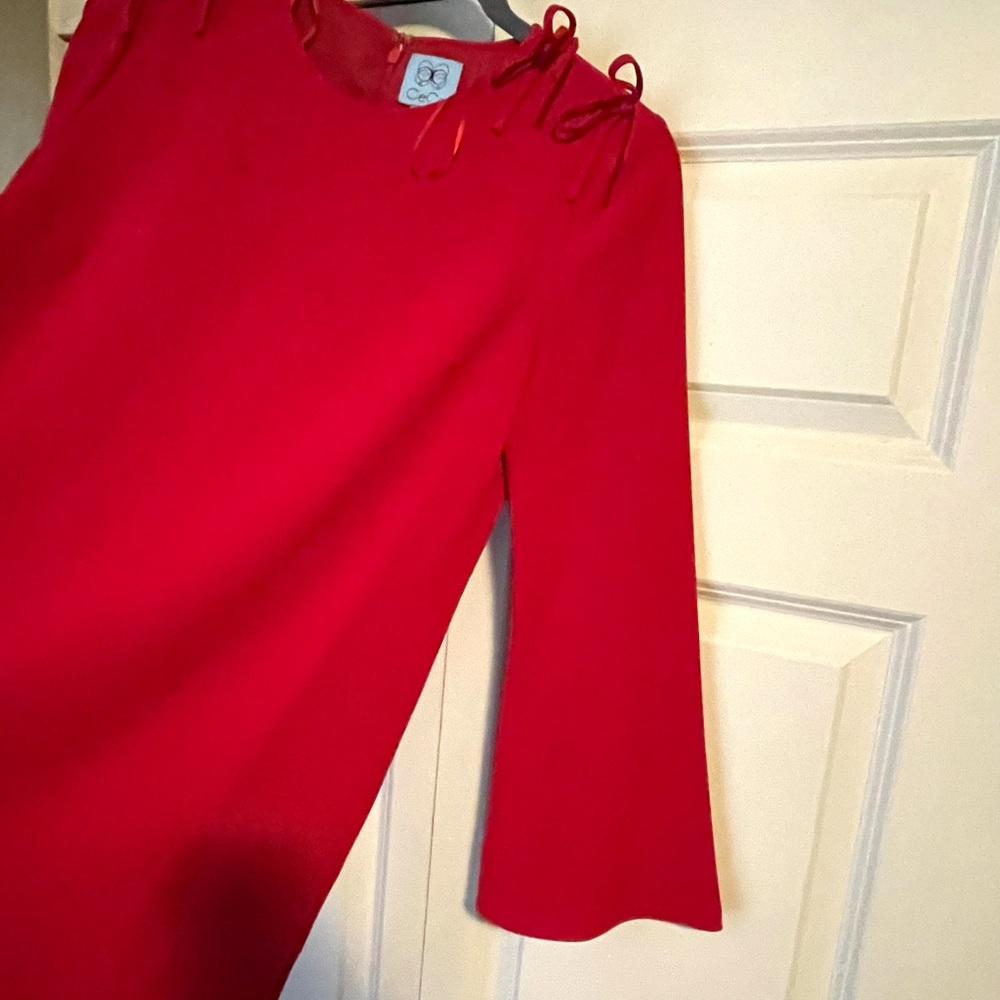 New CeCe Long Sleeves Women's Mini Dress Casual Party Office Red Size 4 ⚡️ - Picture 6 of 13